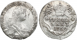 Collection of russian coins
RUSSIA / RUSSLAND / РОССИЯ

Rosja. Catherine II. 10 Kopek (kopeck) (Grivennik) 1769 СПБ, Petersburg 

Aw.: Popiersie ...