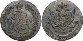 Collection of russian coins
RUSSIA / RUSSLAND / РОССИЯ

Rosja. Catherine II. 5 Kopek (kopeck) 1784 KM, Suzun 

Aw.: Ukoronowany monogram EII I i ...