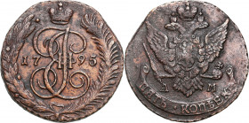 Collection of russian coins
RUSSIA / RUSSLAND / РОССИЯ

Rosja Catherine II. 5 Kopek (kopeck) 1795 AM, Anninsk 

Aw.: Ukoronowany monogram EII I i...