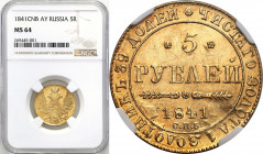 Collection of russian coins
RUSSIA / RUSSLAND / РОССИЯ

Rosja. Nicholas I. 5 Rubel (Rouble) 1841 СПБ АЧ, Petersburg NGC MS64 - EXCELLENT 

Aw.: D...