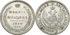 Collection of russian coins
RUSSIA / RUSSLAND / РОССИЯ

Rosja, Nicholas I. Połtina (1/2 Rubel (Rouble)) 1854, СПБ-HI, Petersburg 

Aw.: Dwugłowy ...