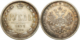 Collection of russian coins
RUSSIA / RUSSLAND / РОССИЯ

Rosja. Alexander II. Rubel (Rouble) 1877 СПБ-НІ, Petersburg 

Aw.: Dwugłowy orzeł rosyjsk...