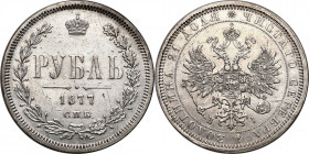 Collection of russian coins
RUSSIA / RUSSLAND / РОССИЯ

Rosja, Alexander II. Rubel (Rouble) 1877 СПБ-НІ, Petersburg 

Aw.: Dwugłowy orzeł rosyjsk...