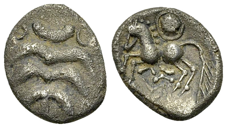 Helvetii AR Büschelquinar, mid 1st century BC 

Central Gaul, Helvetii. AR Büs...