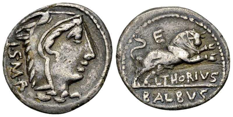 L. Thorius Balbus AR Denarius, 105 BC 

L. Thorius Balbus. AR Denarius (19-20 ...