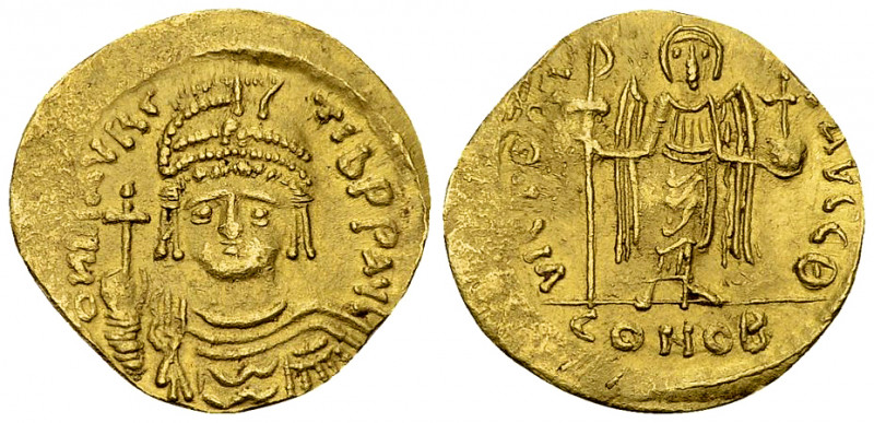 Mauricius Tiberius AV Solidus 

Maurice Tiberius (582-602 AD). AV Solidus (20-...