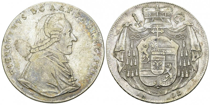Salzburg, AR Taler 1802 

Salzburg, Erzbistum. Hieronymus von Colloredo. AR Ta...