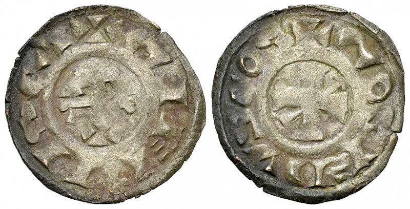 Gien, BI Denier 

France. Berri, Comté de Gien. Geoffroi II (1120-1180). BI De...