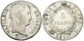 Napoléon I, AR 5 Francs 1811 D, Lyon
