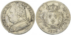 Louis XVIII, AR 5 Francs 1814 I, Limoges