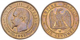 Napoléon III, AE 10 Centimes 1853 W, Lille