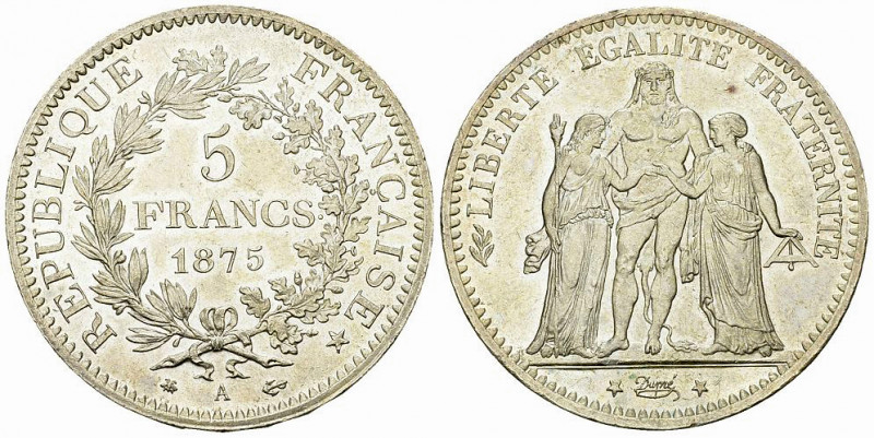 France, AR 5 Francs 1875 A, Paris 

France, troisième République. AR 5 Francs ...