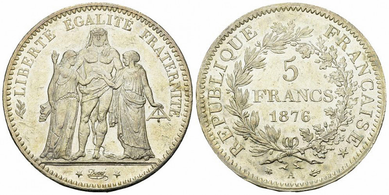 France, AR 5 Francs 1876 A, Paris 

France, IIIe République. AR 5 Francs 1876 ...