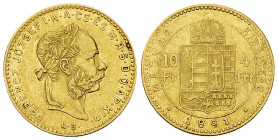 Hungary AV 10 Francs/4 Forint 1881