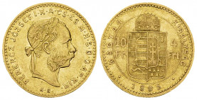 Hungary AV 10 Francs/4 Forint 1885