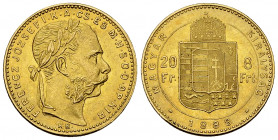 Hungary AV 20 Francs/8 Forint 1888