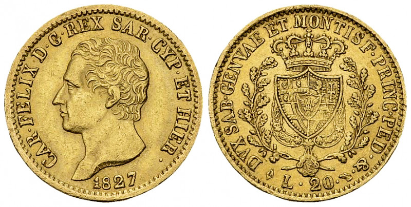 Carlo Felice, AV 20 Lire 1827, Torino 

Italia. Savoia. Carlo Felice, Re di Sa...