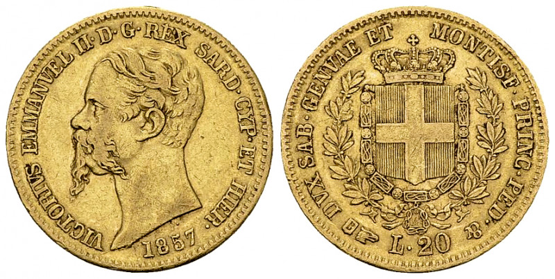 Vittorio Emanuele II, AV 20 Lire 1857, Torino 

Italia. Savoia. Vittorio Emanu...