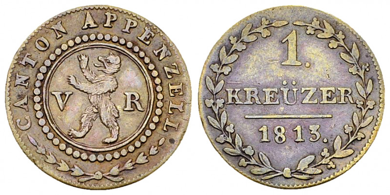 Appenzell Ausserrhoden, BI Kreuzer 1813 

Schweiz, Appenzell Ausserrhoden. BI ...