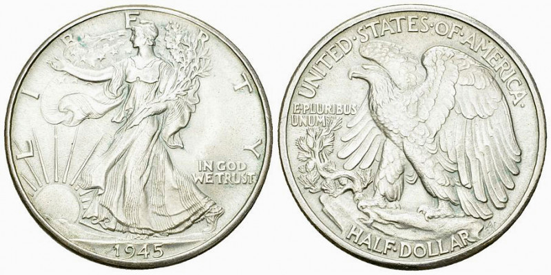 USA AR Half Dollar 1945 

USA. AR Half Dollar 1945 (12.47 g), Walking Liberty ...