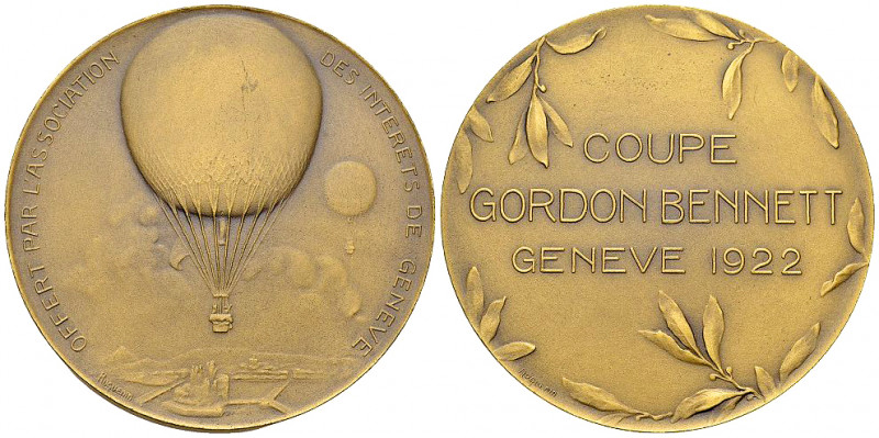 Genf, AE Medaille 1922, Coupe Gordon Bennett 

Luftfahrt-Medaillen. Schweiz, G...