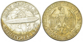 Weimarer Republik, AR 3 Reichsmark 1930 D, Zeppelin