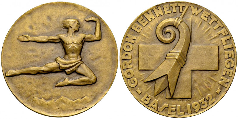 Basel, AE Medaille 1932, Gordon Bennett 

Luftfahrt-Medaillen. Schweiz, Basel....