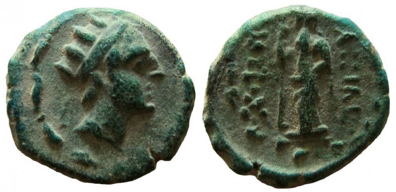 Seleukid Kingdom. Antiochos IV, 175-164 BC. AE 13 mm. Ake-Ptolemais mint.

Wei...