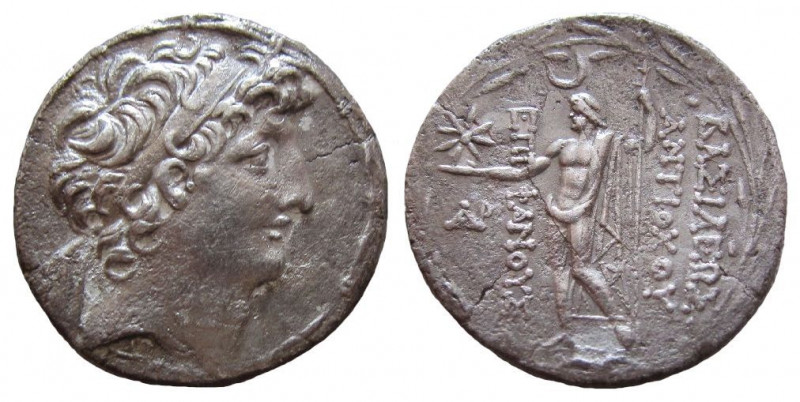 Seleukid Kingdom.Antiochos VIII Epiphanes, 121-96 BC. AR Tetradrachm.
Ake-Ptole...