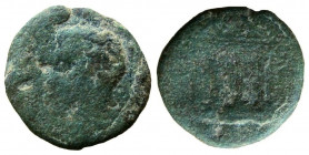Judaea. Herod IV Philip, with Augustus, 4 BC-34 AD. AE 19 mm. Caesarea Paneas mint.
