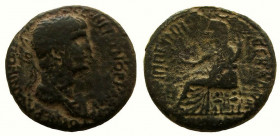 Judaea. Pre-Royal Coins of Agrippa II. Nero, with Agrippina Junior, 54-68 AD. AE 24 mm. Caesarea Maritima mint.