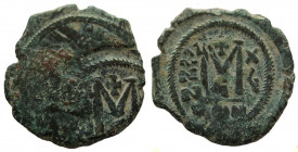 Maurice Tiberius, 582-602 AD. AE Follis. Constantinople mint.