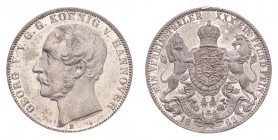 GERMANY: HANNOVER. Georg V, 1851-66. Taler 1863-B, Hannover. 18.57 g. Thun-174; J-96; Dav-682; AKS-144. Choice UNC.
