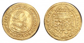 GERMANY: NURNBERG. Gustav II Adolf, king of Sweden, 1611-32. Gold Ducat 1632, Nurnberg. 3.44 g. Ahlstrom 4; Fb-1924. VF, creased.