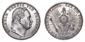 GERMANY: PRUSSIA. Wilhelm I, 1861-88. Taler 1865-A, Berlin. 18.52 g. Mintage 2,853,732. J-96. UNC.