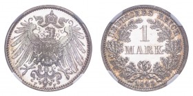 GERMANY: EMPIRE. Wilhelm II, 1891-1918. Mark 1893-F, Stuttgart. 5.55 g. J-17. Key mint mark. Prooflike // Erstabslag. In US plastic holder, graded NGC...