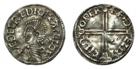 GREAT BRITAIN. Aethelred II, 978-1016. Penny , Long cross type, Wareham mint, moneyer AETHELRIC, +ÆÐELRÆD REX ANGLOX, rev. +ÆÐELRIC M?O PER, 1.67g, S....