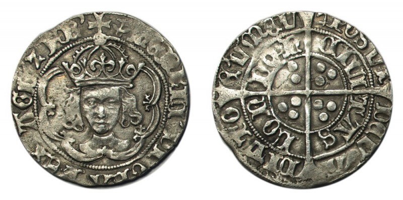GREAT BRITAIN. Henry VII, 1485-1509. Groat , Facing bust, type IIIc, crown with ...