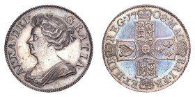 GREAT BRITAIN. Anne, 1702-14. Shilling 1708, London. 5.94 g. KM-517.7; S-3610. Deep toning. EF.