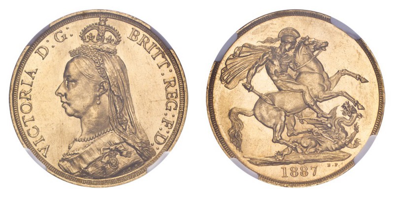 GREAT BRITAIN. Victoria, 1837-1901. Gold 2 Pounds 1887, London. 15.98 g. Mintage...