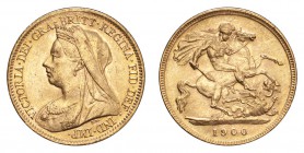 GREAT BRITAIN. Victoria, 1837-1901. Gold Half-Sovereign 1900, London. 3.99 g. Mintage 4,307,000. S-3878. AUNC.
