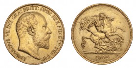 GREAT BRITAIN. Edward VII, 1902-10. Gold 5 Pounds 1902, London. Matte proof. 39.94 g. S-3965. AUNC.