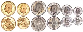 GREAT BRITAIN. George V, 1910-36. Gold and Silver Short Proof Set 1911, London. A fantastic proof set in original white box with ribbons as issued. So...