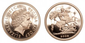 GREAT BRITAIN. Elizabeth II, 1953-. Gold 5 Pounds 2009, Royal Mint. 39.94 g. Mintage 1,750. S-SE11. The 2009 United Kingdom Gold Proof 5 Pounds / Quin...