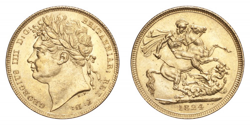 GREAT BRITAIN. George iV, 1820-30. Gold Sovereign 1824, London. 7.99 g. S-3800. ...