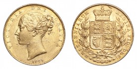 GREAT BRITAIN. Victoria, 1837-1901. Gold Sovereign 1845, London. 7.99 g. S-3852. Reverse nearly extremely fine. Scratches, VF.