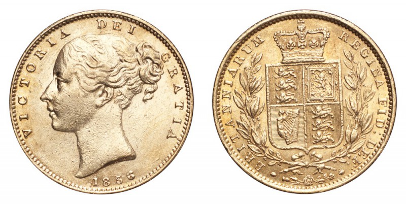 GREAT BRITAIN. Victoria, 1837-1901. Gold Sovereign 1856, London. 7.99 g. S-3852D...