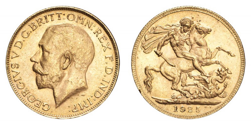 SOUTH AFRICA. George V, 1910-36. Gold Sovereign 1925-SA, London. 7.99 g. Mintage...