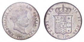 ITALY: NAPLES & SICILY. Ferdinand II,. 120 Granas 1857, 27.53 g. KM-370, Dav-175, MIR-503, C-153c. In US plastic holder, graded PCGS MS63, certificati...