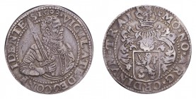 NETHERLANDS: WEST FRIESLAND. Daalder 1598, Utrecht. Prinsendaalder. 28.8 g. Dav-8865. Unusually detailed portrait of a Friesian nobleman. VF.